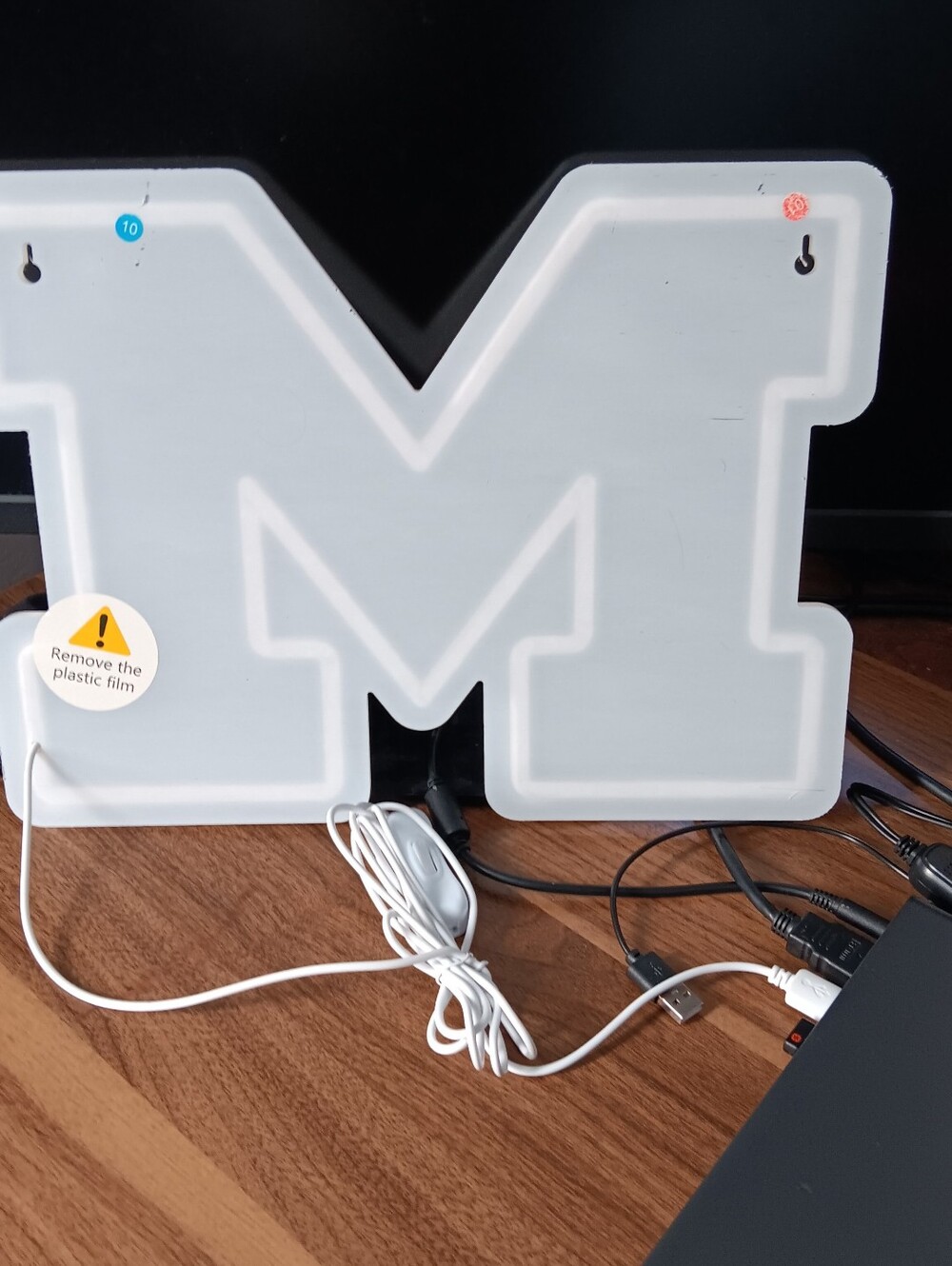 White LED Letter "M" Decorative Light - Brand Not Specified